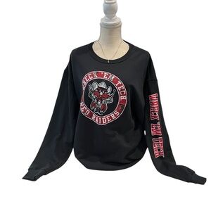 NWT The Victory Black Crew Neck Sweatshirt Texas tech women’s large